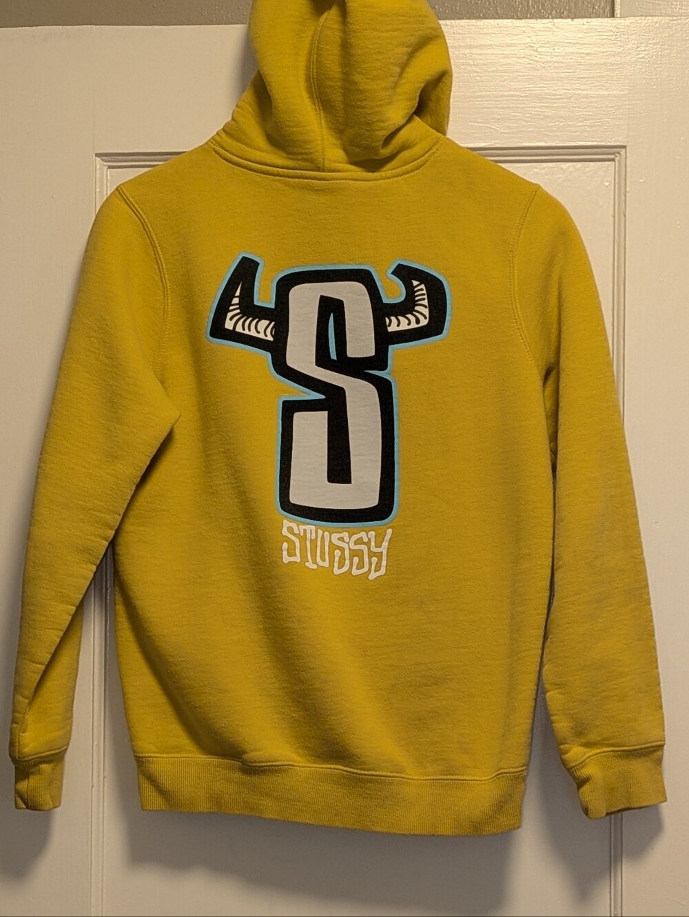 Stüssy Vintage "S-Horns" Yellow Graphic Pullover Hoodie